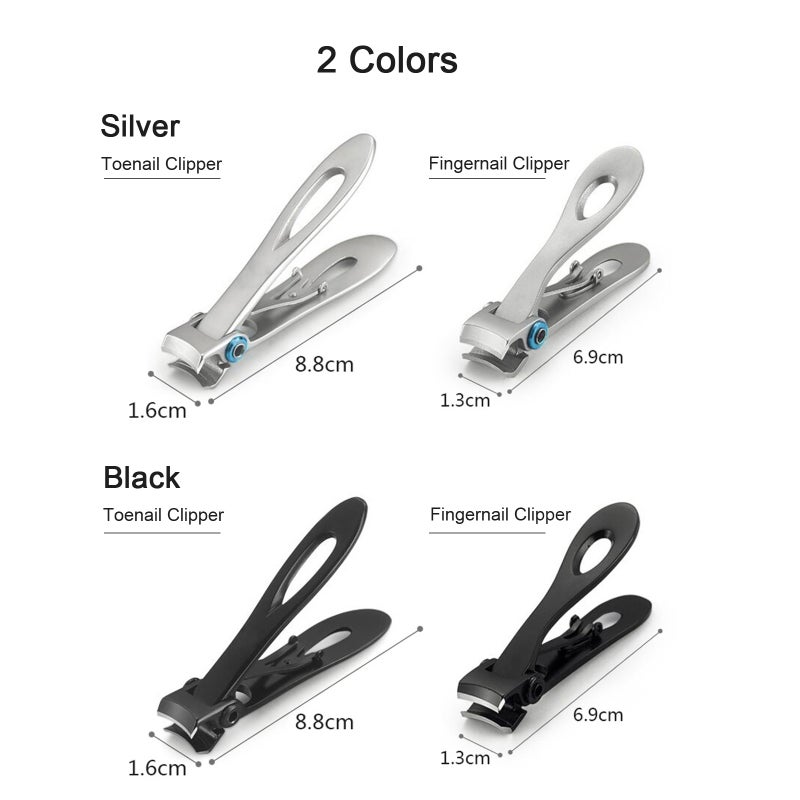 2pcs Stainless Steel Nail Clipper Fingernails Toenails Clippers with Anti-slip Handle for Nail Beauty Nail Care Nail Cutter Trimmer Set - Image 2