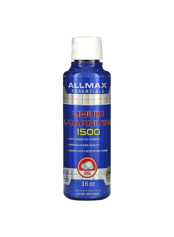 Allmax ALLMAX, Liquid L-Carnitine 1500, Fruit Punch, 16 oz (473 ml) 