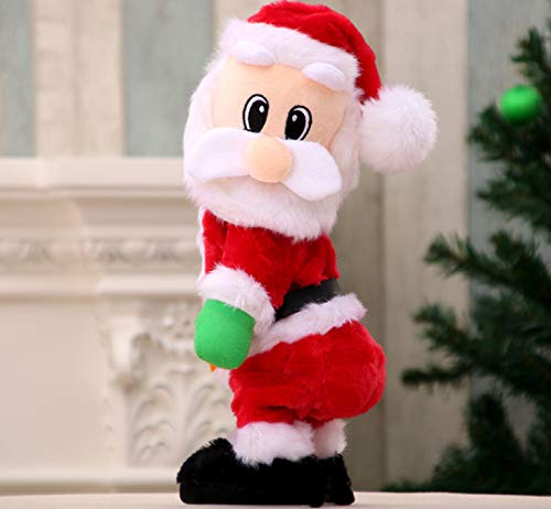 Holiberty 13in Twerking Santa Claus Cute Christmas Ornament Decorations Soft Funny Stuffed Plush Doll Toys Singing Dancing Santa Figure Figurine Home Xmas Ornaments Decor Toys Birthday Gift for Kids Adults - Image 1