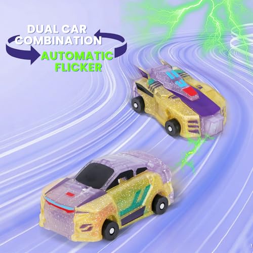 SOYUOI 2in1 Transformation Dinosaur Car Toy Magnetic Collision Robots for Kids Exciting Transforming Toy for Boys Girls Ideal Birthday Purple - Image 5