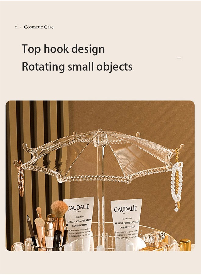 Generic - Double-Layer Makeup Organizer,360 Degrees Rotation,Adjustable Large-Capacity Cosmetic Organizer,Transparent Acrylic Material,Suitable for Storing Lipstick/Sunscreen/Essence - Image 1