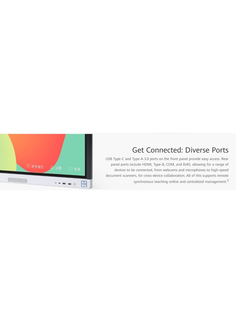 HUAWEI IdeaHub Board 2 75-Inch IHB2-75SU 4K UHD Interactive Smart Display – 20-Point Touch, 60Hz Refresh Rate, 25ms Writing Latency , Android 9.0, Dual Wi-Fi, HDMI/USB, Eye Comfort Certified – Ideal for Education & Business Collaboration  IHB2-75SU Black - Image 3