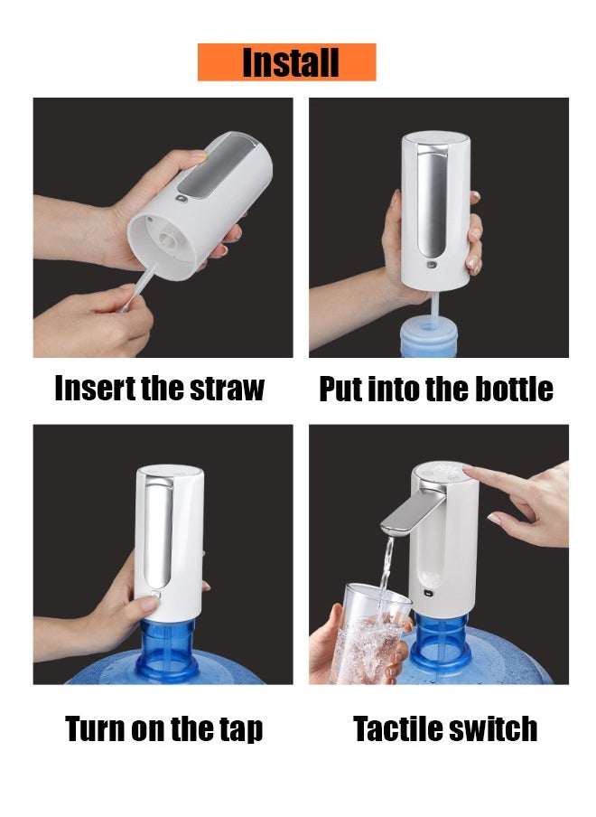 Generic Portable Automatic Water Dispenser Pump Foldable Water Bottle Pump with Straw Water Pump Dispenser Rechargeable Gallon Food Grade Material for Travel, Home, Office, Camping  - Image 3