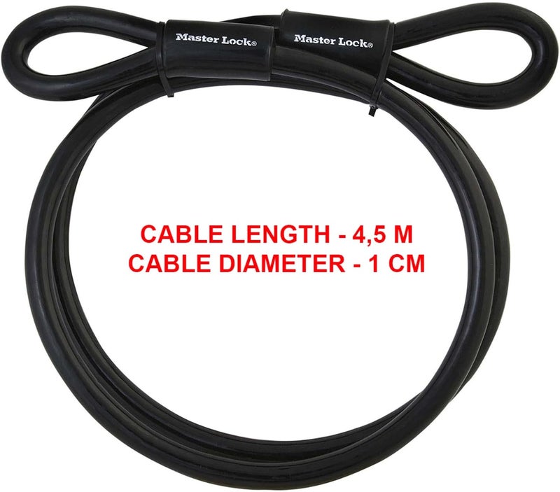 Master Lock 72DPF 15ft Steel Cable with Looped Ends - Black - Image 5