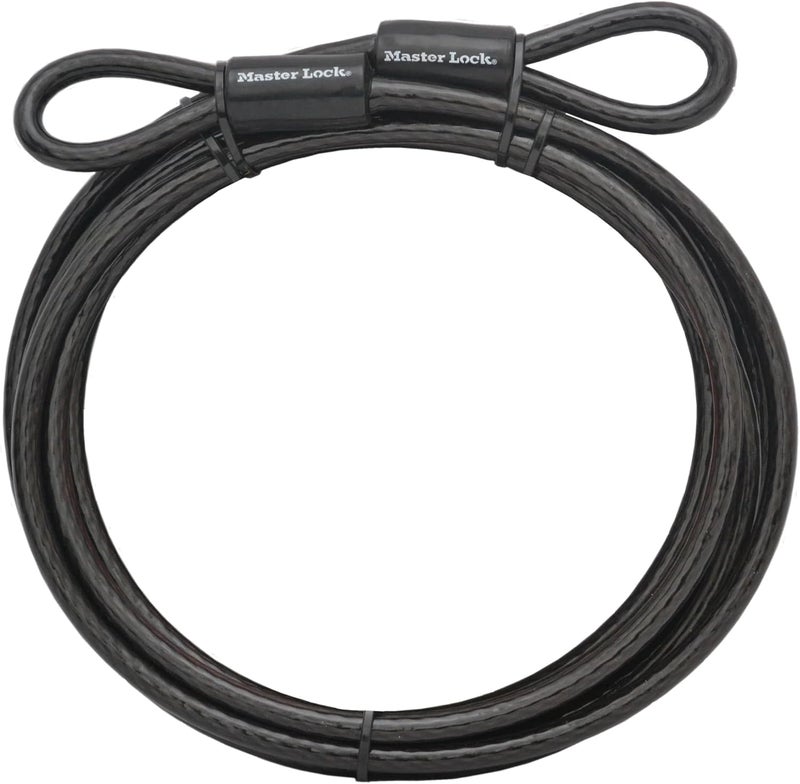Master Lock 72DPF 15ft Steel Cable with Looped Ends - Black - Image 2