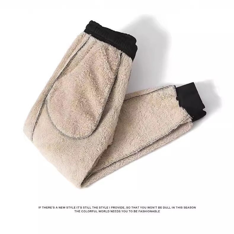 2023 Mens Fleece Sweatpants Winter Thick Loose Fit Cashmere pants  - Image 3