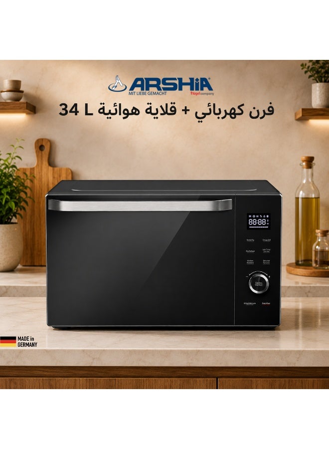 Arshia 34L Multi-Functional Electric Oven – Air Fryer & Grill with Digital Display - Image 2