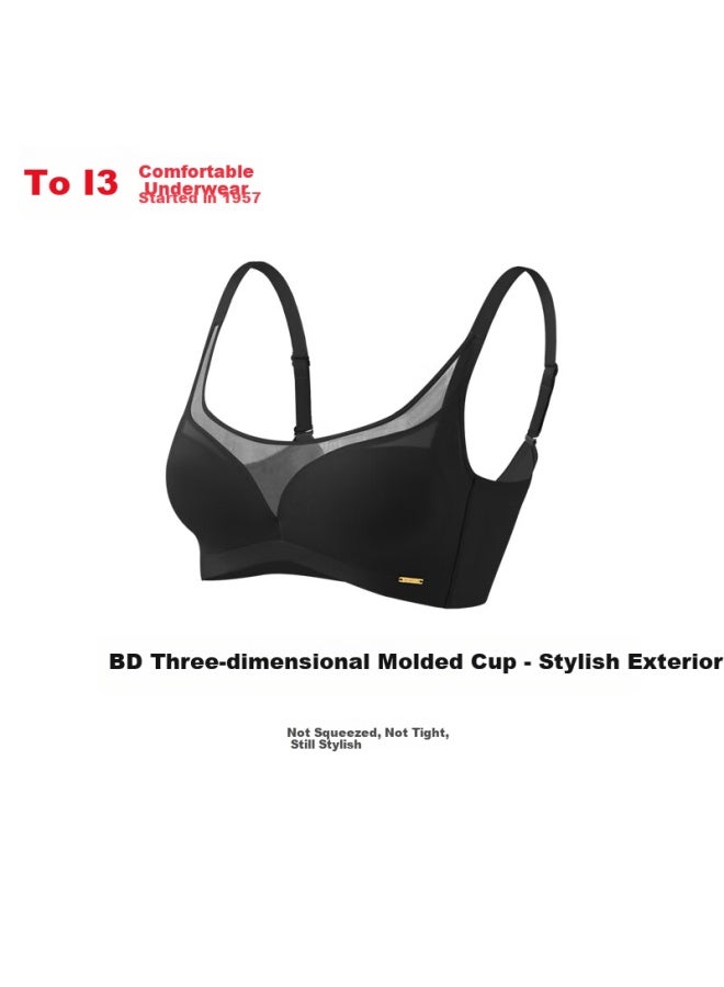 Hongdou , Baby Cotton 100% Mulberry Silk Lining, Crescent-shaped Support, Nursing Bra, Wireless, One-piece Cup, Brassiere - Image 4