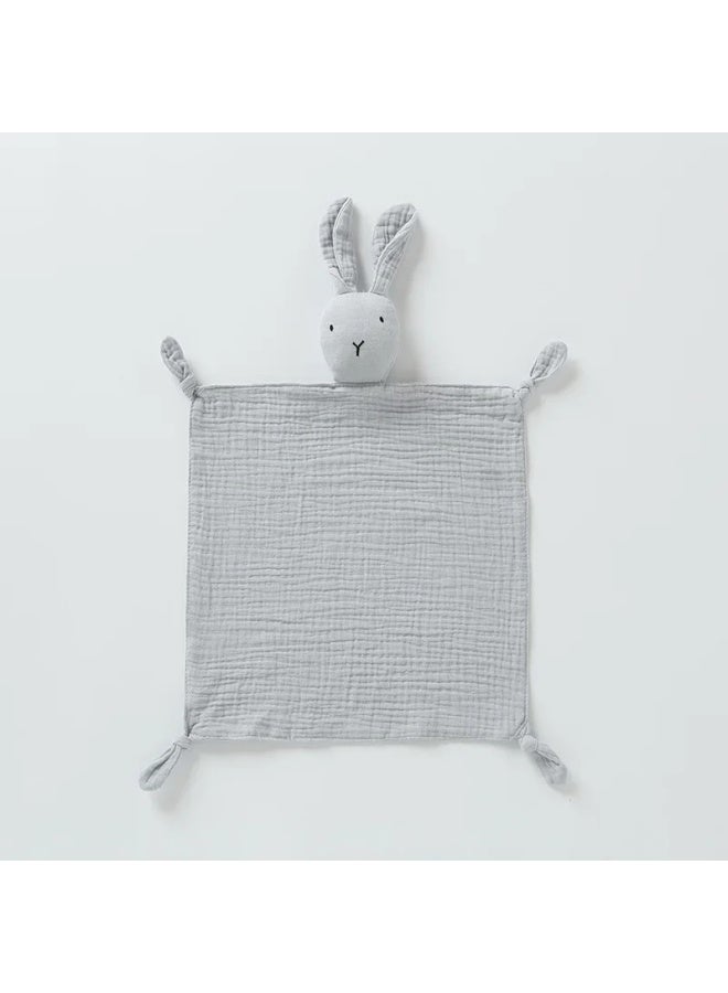 Soft Plush Baby Doll Toy Nesting Cloth Pacifier For Infants And Toddlers With Mouth Opening Simulation Furry Plush Design-Color:Grey Rainbow (gauze Pattern Rabbit) - Image 3