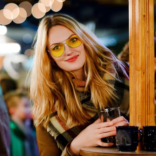 FEISEDY Night Driving Glasses Night Vision Aviator Reduce Glare Eyewear with Spring Hinge for Men Women B2294 - Image 3