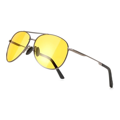 FEISEDY Night Driving Glasses Night Vision Aviator Reduce Glare Eyewear with Spring Hinge for Men Women B2294 - Image 1