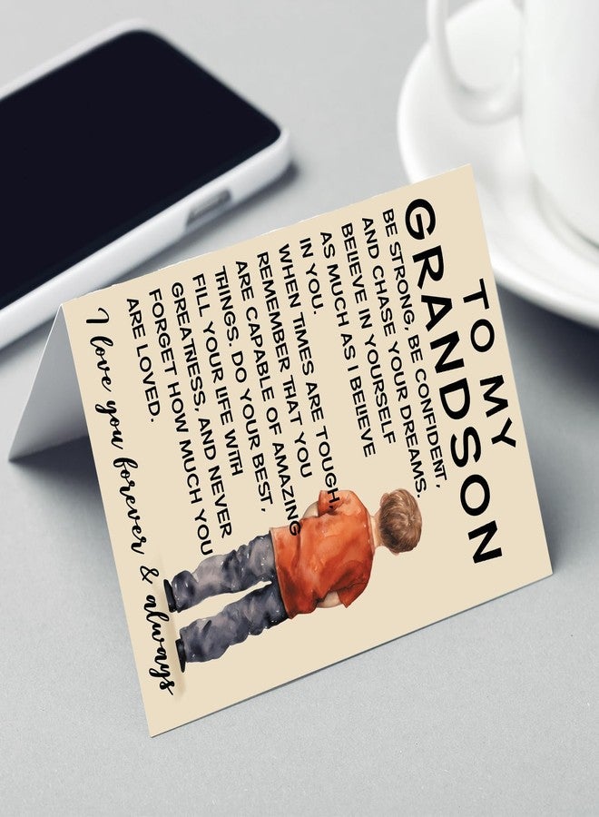 FANCYLUCKY Grandson Birthday Card Adult, Happy Birthday Card Gifts for Grandson from Grandpa Grandma Grandparents - Image 4