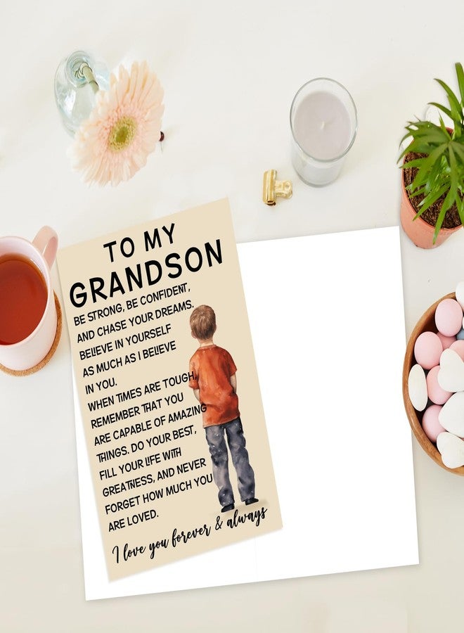 FANCYLUCKY Grandson Birthday Card Adult, Happy Birthday Card Gifts for Grandson from Grandpa Grandma Grandparents - Image 3