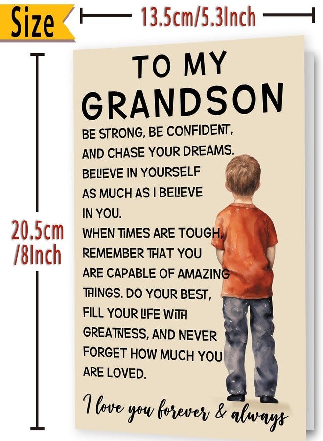 FANCYLUCKY Grandson Birthday Card Adult, Happy Birthday Card Gifts for Grandson from Grandpa Grandma Grandparents - Image 2