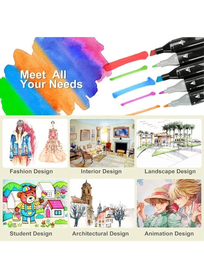 Dual-Tip Alcohol Marker Set – 80 Colors - Image 4