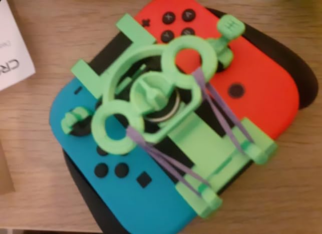 CERO ® 3D Printed Nintendo Switch Steering Wheel Game Controller for Racing Games | Video Games & Accessories | Controllers & Attachments | Steering Wheel (Black PLA Plastic) - Image 4