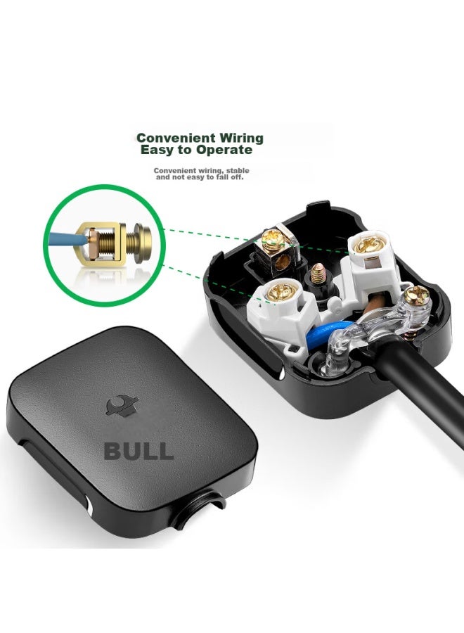 Bull Pdu Black Three-pole Detachable Three-g Plug, 3-pin Air Conditioner Plug, 10a Plug, Power Plug Socket/wireless/self-wiring, Gnt-10s, Pack Of 10 - Image 5