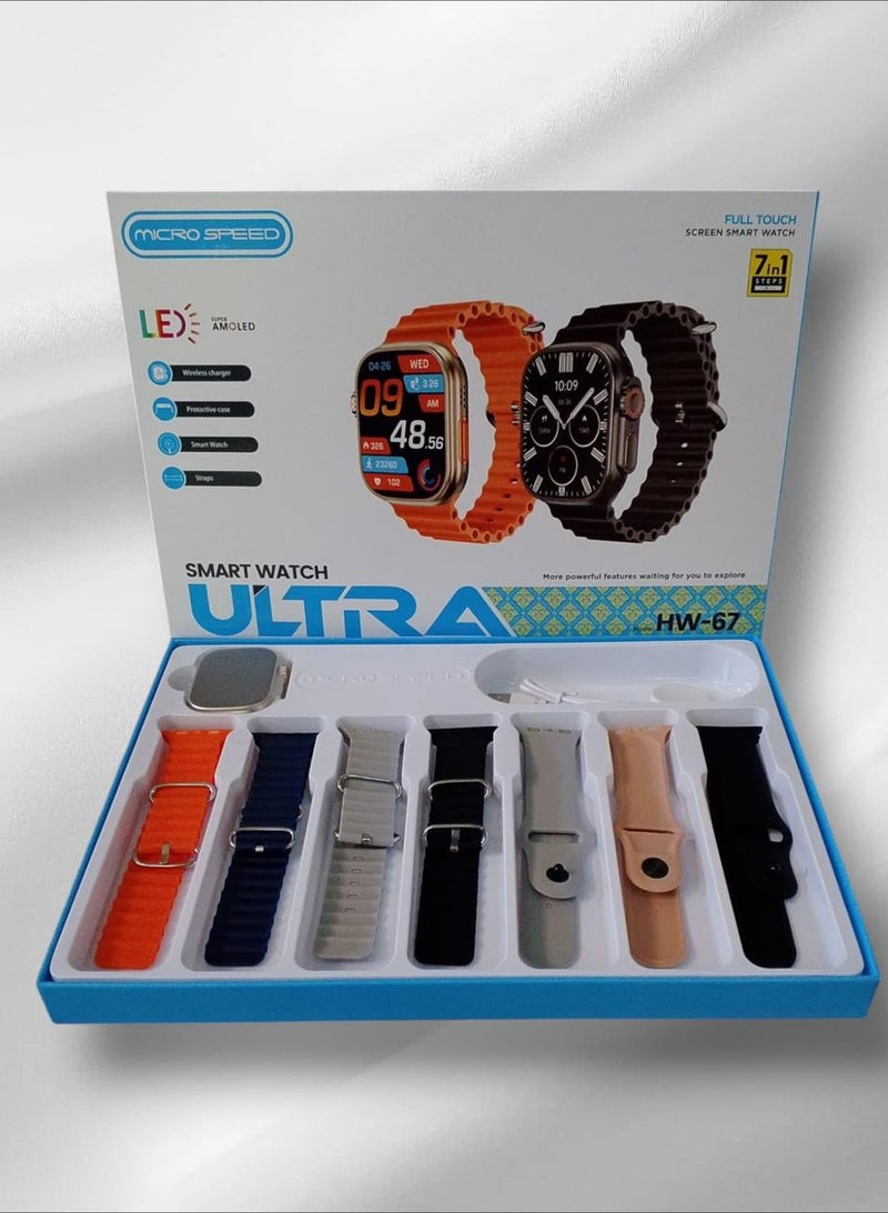 micro speed Smart Watch HW-67 ultra Health Fitness Tracker Sport Watch 49MM-White - Image 2