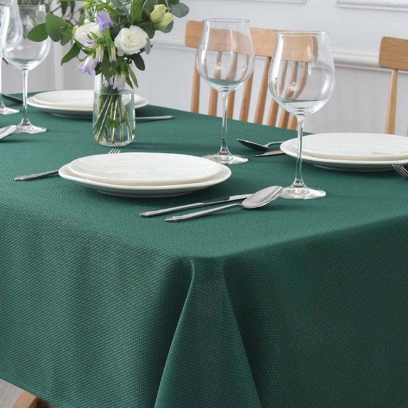 maxmill Square Jacquard Tablecloth Water Resistance Antiwrinkle Spill Proof Textured Table Cloth  Fabric Table Cover for Buffet Banquet Parties Event Holiday Dinner  70 x 70 Inch  Hunter Green - Image 1