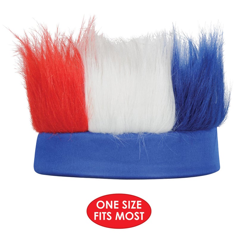 Beistle Red White and Blue Patriotic Hairy Headband for 4th of July, Independence Day Celebrations - Image 3