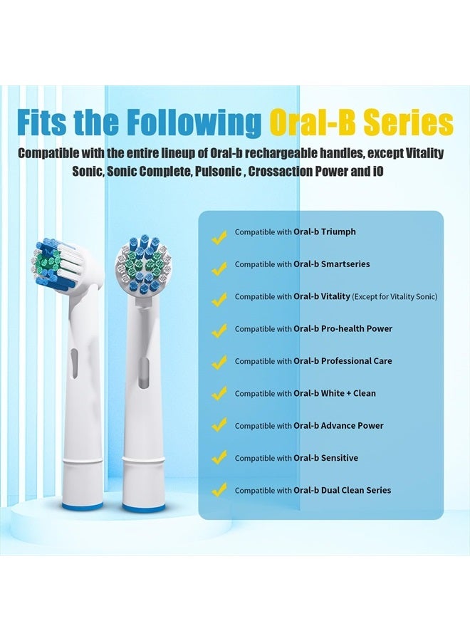 genkent 8 Pcs Replacement Toothbrush Heads Compatible with Oral B Braun Cross Clean, Professional Electric Toothbrush Brush Heads Refills for Oral-B Action Pro 500/750/1000/1500/3000/3757/5000/7000/7500/8000 - Image 2