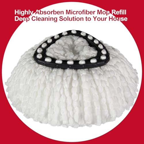 FunCee [3 Pack] Mop Replace Heads, Mop Refill Heads Replacements Compatible with O Cedar Spin Mop 1-Tank System- Easy to Replace, Microfiber, Machine Washable - Image 4