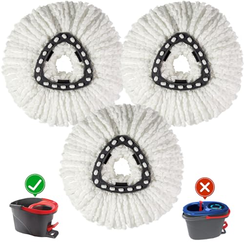 FunCee [3 Pack] Mop Replace Heads, Mop Refill Heads Replacements Compatible with O Cedar Spin Mop 1-Tank System- Easy to Replace, Microfiber, Machine Washable - Image 1