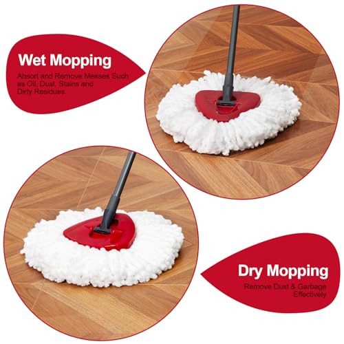FunCee [3 Pack] Mop Replace Heads, Mop Refill Heads Replacements Compatible with O Cedar Spin Mop 1-Tank System- Easy to Replace, Microfiber, Machine Washable - Image 5
