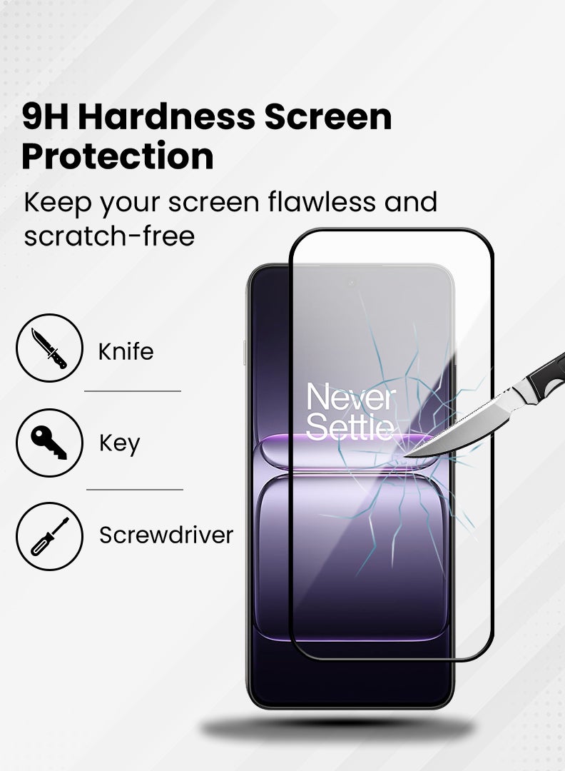 ملبوس واقي شاشة لهاتف OnePlus 13T/ OnePlus 13s بحجم 6.32 بوصة، زجاج مقسّى بصلابة 9H، تركيب سهل خالي من الفقاعات، تغطية كاملة، مقاوم للخدوش وحساس للمس - Image 3