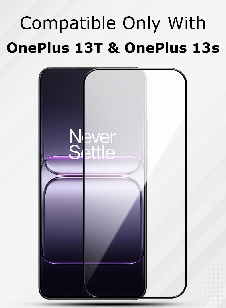 ملبوس واقي شاشة لهاتف OnePlus 13T/ OnePlus 13s بحجم 6.32 بوصة، زجاج مقسّى بصلابة 9H، تركيب سهل خالي من الفقاعات، تغطية كاملة، مقاوم للخدوش وحساس للمس - Image 2