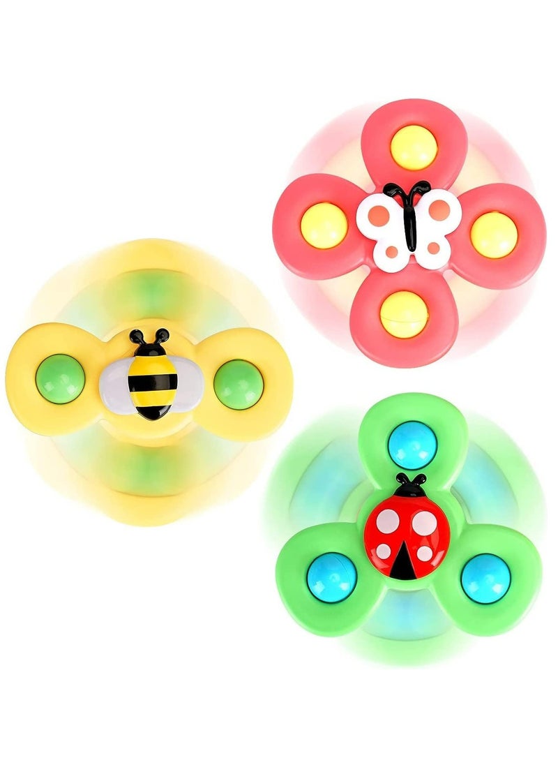 Generic - 3PCS Suction Cup Spinner Toys for 1 2 Year Old Boy&Girl|Spinning Tops Toddler Toys Age 1-2|1 2 Year Old Boy Birthday Gift for Infant|Sensory Baby Bath Toys for Toddlers 1-3 - Image 1