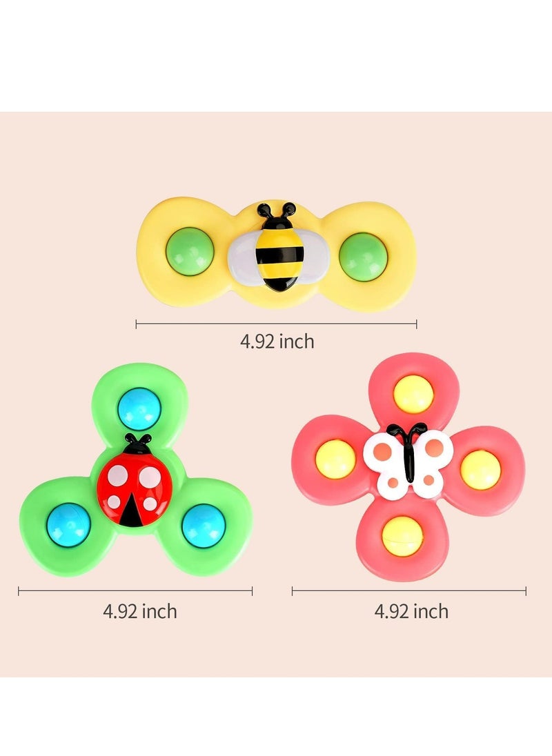 Generic - 3PCS Suction Cup Spinner Toys for 1 2 Year Old Boy&Girl|Spinning Tops Toddler Toys Age 1-2|1 2 Year Old Boy Birthday Gift for Infant|Sensory Baby Bath Toys for Toddlers 1-3 - Image 1