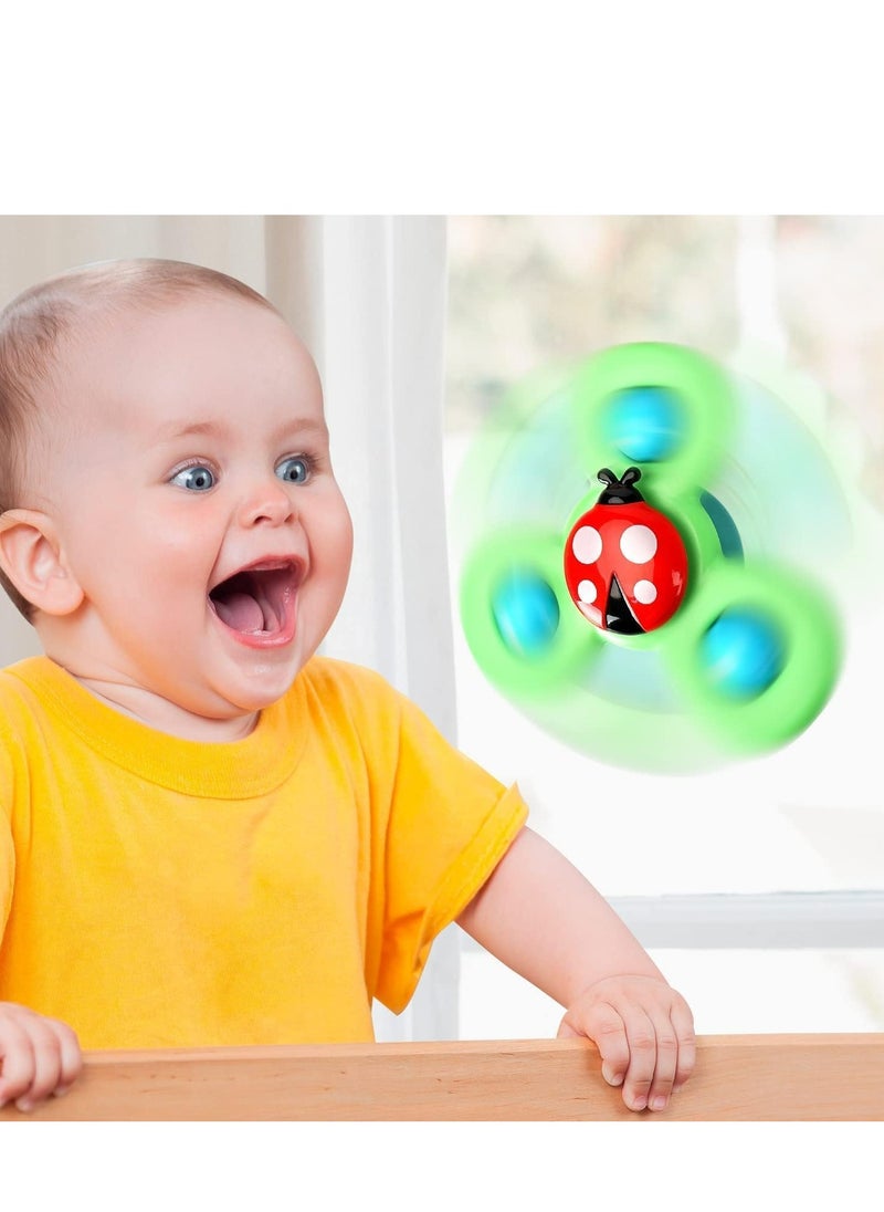 Generic - 3PCS Suction Cup Spinner Toys for 1 2 Year Old Boy&Girl|Spinning Tops Toddler Toys Age 1-2|1 2 Year Old Boy Birthday Gift for Infant|Sensory Baby Bath Toys for Toddlers 1-3 - Image 1