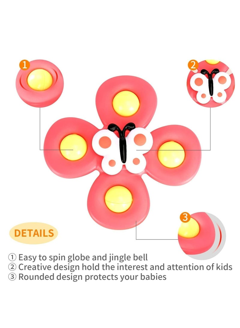 Generic - 3PCS Suction Cup Spinner Toys for 1 2 Year Old Boy&Girl|Spinning Tops Toddler Toys Age 1-2|1 2 Year Old Boy Birthday Gift for Infant|Sensory Baby Bath Toys for Toddlers 1-3 - Image 1