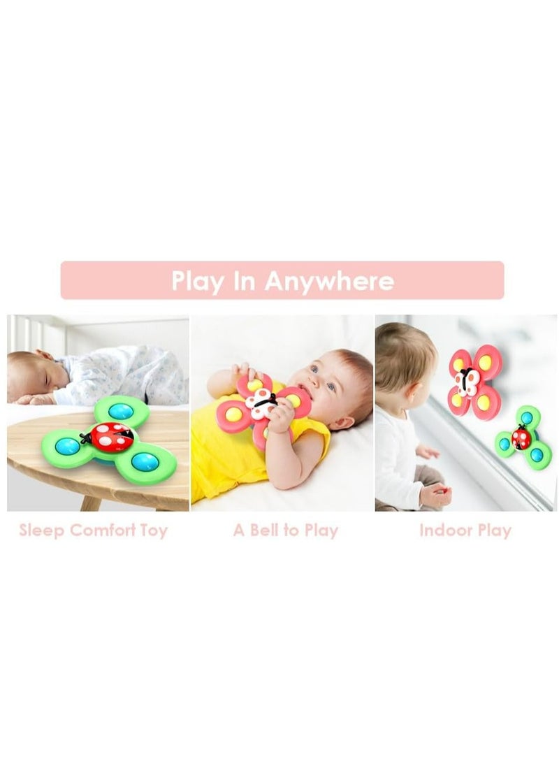 Generic - 3PCS Suction Cup Spinner Toys for 1 2 Year Old Boy&Girl|Spinning Tops Toddler Toys Age 1-2|1 2 Year Old Boy Birthday Gift for Infant|Sensory Baby Bath Toys for Toddlers 1-3 - Image 1