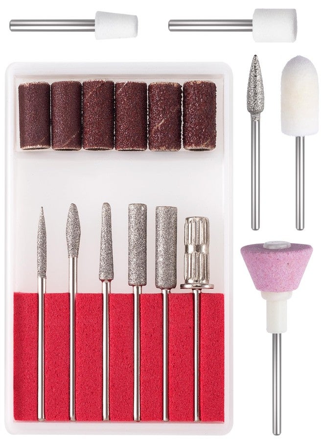 ANCIRS 11 Pcs Nail Drill Bits Sets + 6 Pcs 3/32" File Sanding Bands, Nail File Replacement Head Refills Set, Nail Drill Bits for Finishing Salon Electronic Manicure, Nail Manicure Pedicure Tools - Image 1