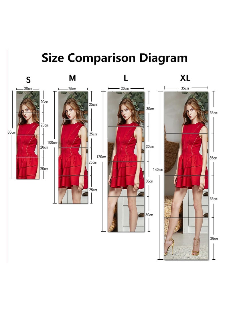 FASHION HOME أقراص مرآة حائط ثلاثية الأبعاد لاصقة غير قابلة للكسر من الأكريليك مرآة حائط كاملة الطول مرآة بلاستيكية مرنة مرآة كاملة الجسم لزينة الحائط في المنزل وصالة الألعاب الرياضية 4 قطع بسماكة 2 مم - Image 3