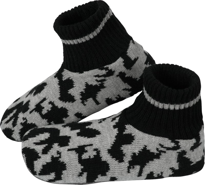 BenSorts Winter Thick Slipper Socks for Men Gift Warm Cozy Soft Fleece House Socks Slipper Non Skid with Grippers Black Camo Size 10 11 12 13 - Image 1