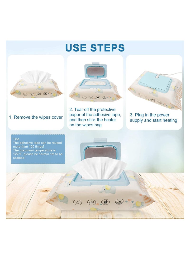 USB Mini Portable Baby Wipe Warmer for Travel, 10 Mins Quickly Top Heater, Reusable 4.7'' Mini Babies Wet Wipe Dispenser, Compatible Power Bank, 5V - Image 4