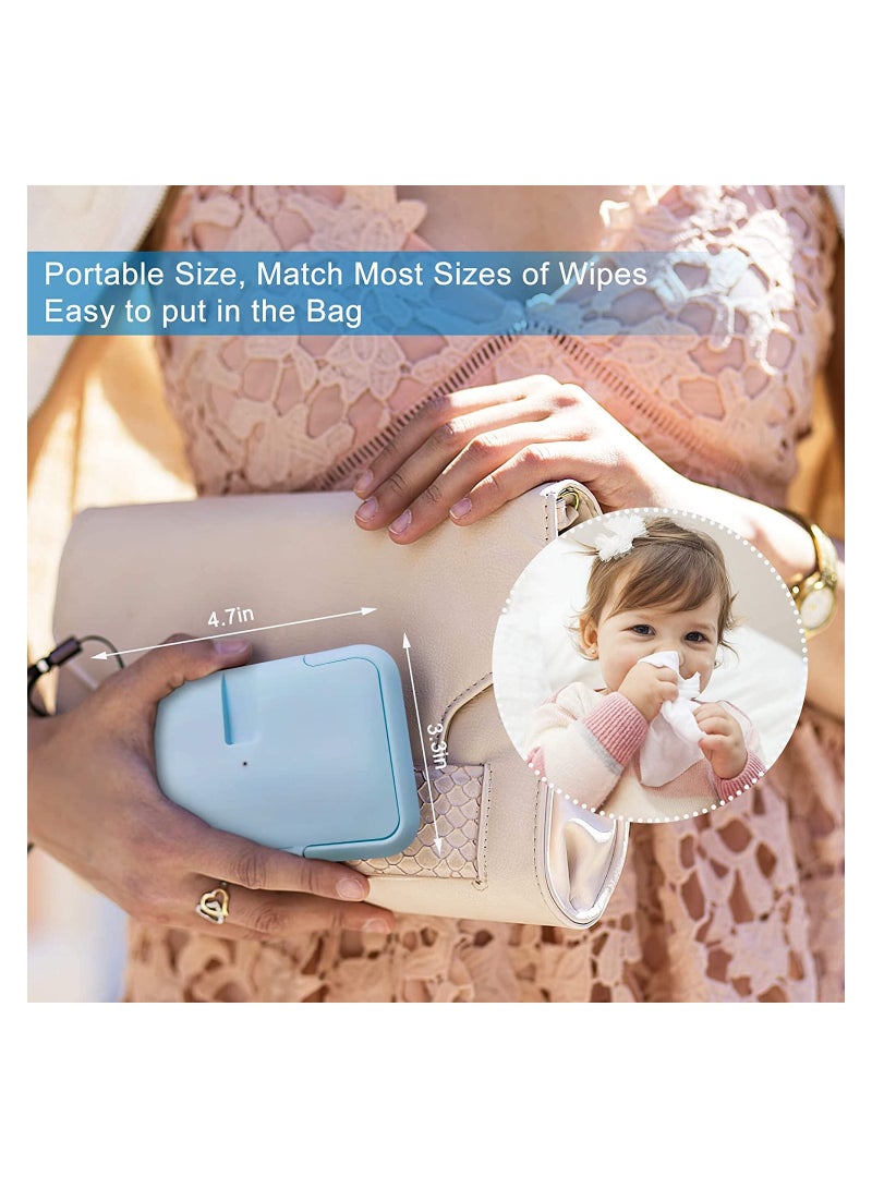 USB Mini Portable Baby Wipe Warmer for Travel, 10 Mins Quickly Top Heater, Reusable 4.7'' Mini Babies Wet Wipe Dispenser, Compatible Power Bank, 5V - Image 5