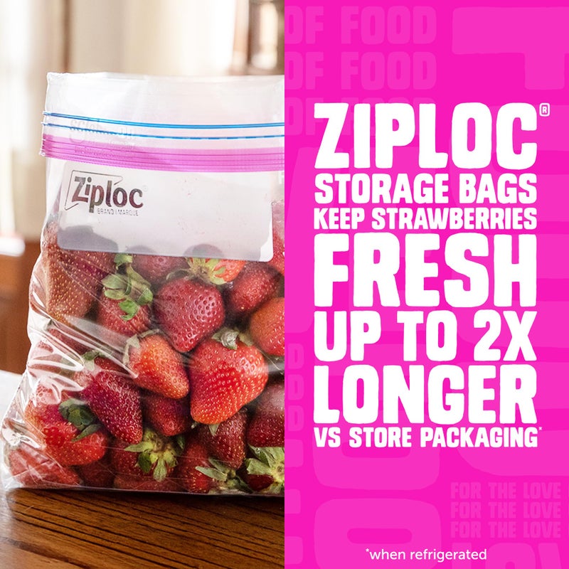 Ziploc Gallon Food Storage Bags, Stand-Up Bottom, Easy to Fill, 42 Count - Image 3