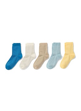 Tchibo Women 5 Pair Textured Socks, Blue 