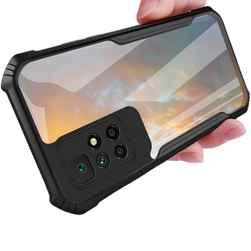 REALCASE Redmi 10 Prime Back Cover Case Shockproof Bumper Crystal Clear | 360 Degree Protection TPU+PC | Camera Protection | Transparent Cover Case for Redmi 10 Prime (Black) - Image 1