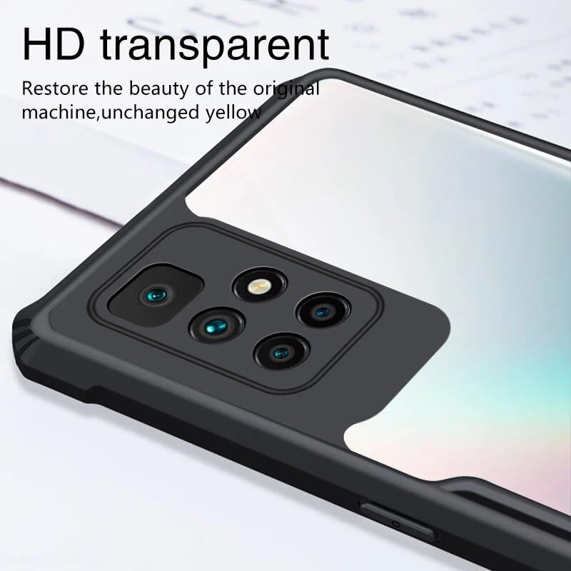 REALCASE Redmi 10 Prime Back Cover Case Shockproof Bumper Crystal Clear | 360 Degree Protection TPU+PC | Camera Protection | Transparent Cover Case for Redmi 10 Prime (Black) - Image 4
