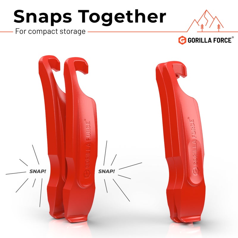 Gorilla Force Ultra Strong Bike Tire Levers | 4 Pack | Lava Red - Image 4