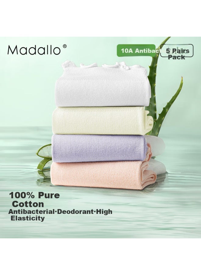 Madallo Seamless Aloe Vera Moisturizing Mushroom Edge Mid-Tube Pile Socks 100% Pure Cotton Thin Spring And Summer Maternity Socks - Image 4