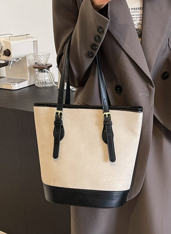 DUNISO Women's Shoulder Tote Bag Bucket bag, Faux Leather Handbag for Women Large Capacity Messenger Bag, Fashionable Travel Shoulder Bag for Ladies Girls College Students - Image 2