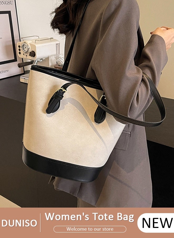 DUNISO Women's Shoulder Tote Bag Bucket bag, Faux Leather Handbag for Women Large Capacity Messenger Bag, Fashionable Travel Shoulder Bag for Ladies Girls College Students - Image 1