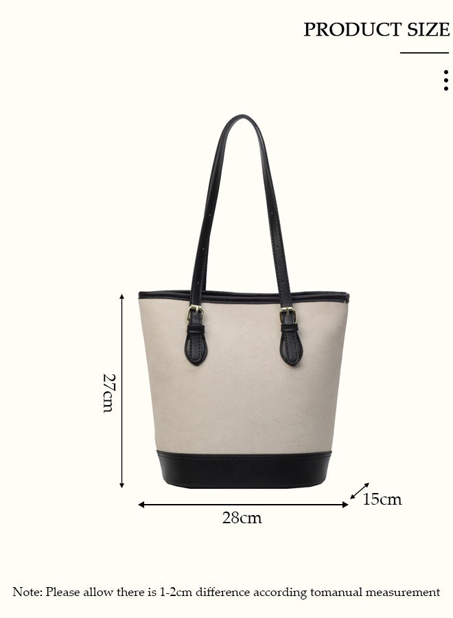 DUNISO Women's Shoulder Tote Bag Bucket bag, Faux Leather Handbag for Women Large Capacity Messenger Bag, Fashionable Travel Shoulder Bag for Ladies Girls College Students - Image 4