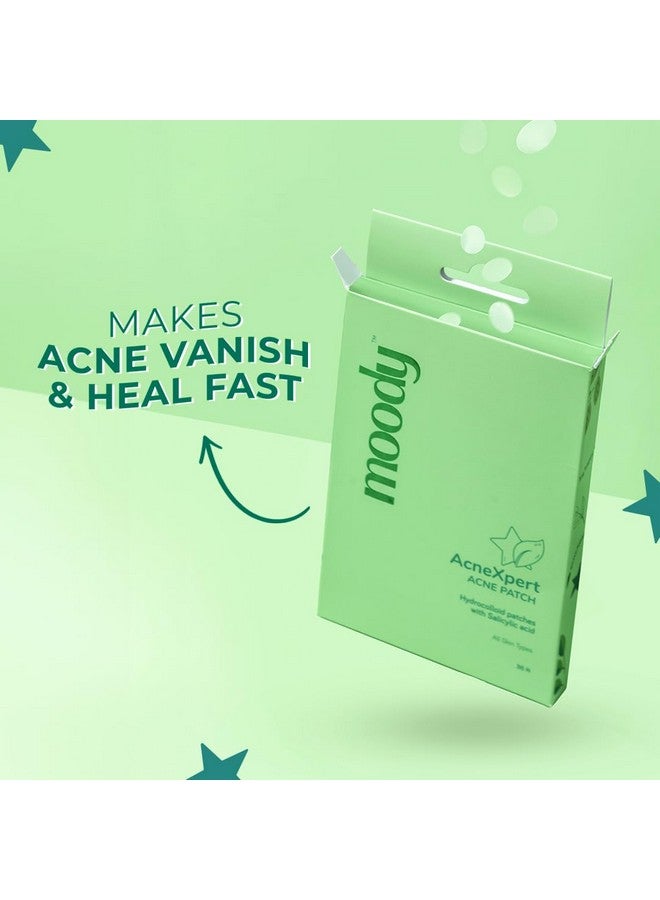  مودي لاصقات حب الشباب من Acnexpert للوجه بحمض الساليسيليك (0.5%)، هيدروكولويد والشاي الأخضر | لاصقة هيدروكولويد | إزالة حب الشباب | لاصقة حب الشباب | ملصقات الوجه غير المرئية | مزيل البثور | يقلل من حب الشباب، (36 قطعة) - Image 2